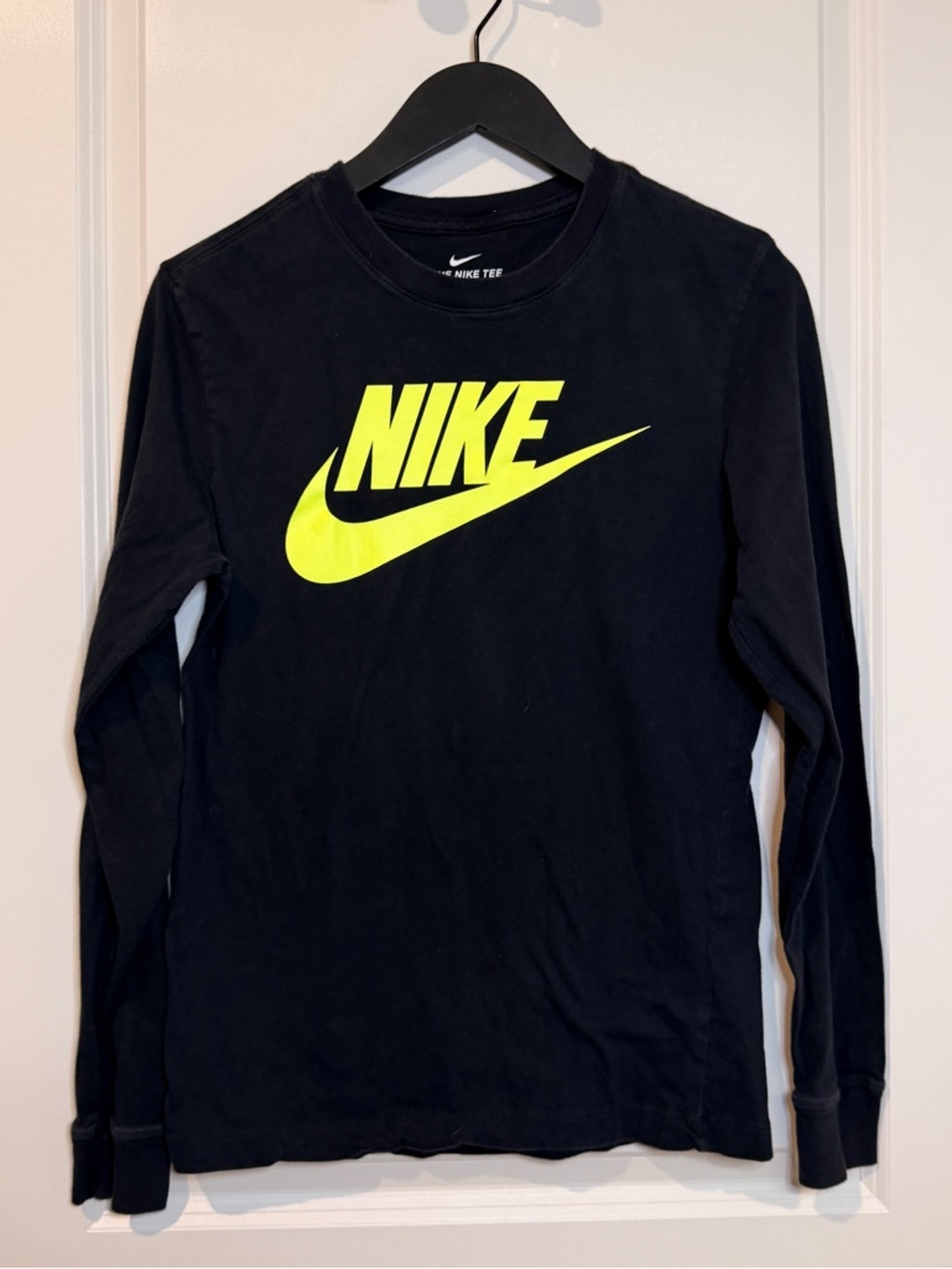 Nike Black Tee with White Swoosh and Text
